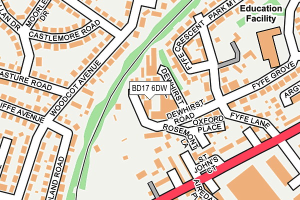 BD17 6DW map - OS OpenMap – Local (Ordnance Survey)