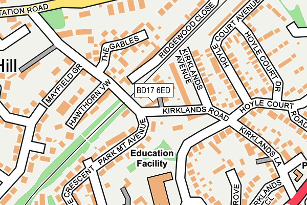 BD17 6ED map - OS OpenMap – Local (Ordnance Survey)