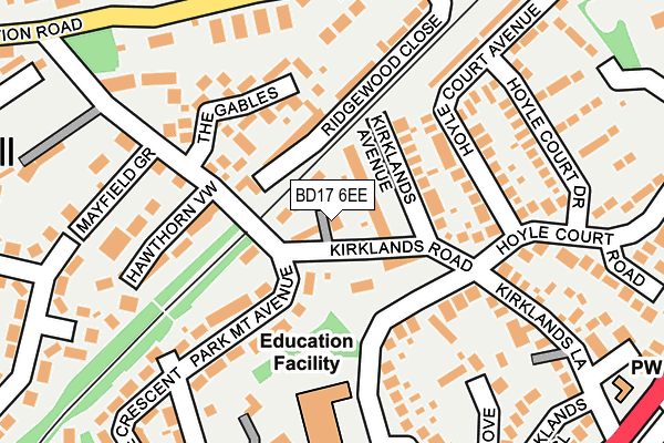 BD17 6EE map - OS OpenMap – Local (Ordnance Survey)