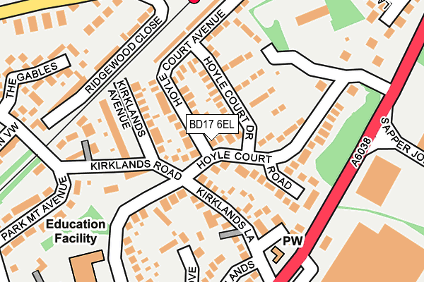 BD17 6EL map - OS OpenMap – Local (Ordnance Survey)