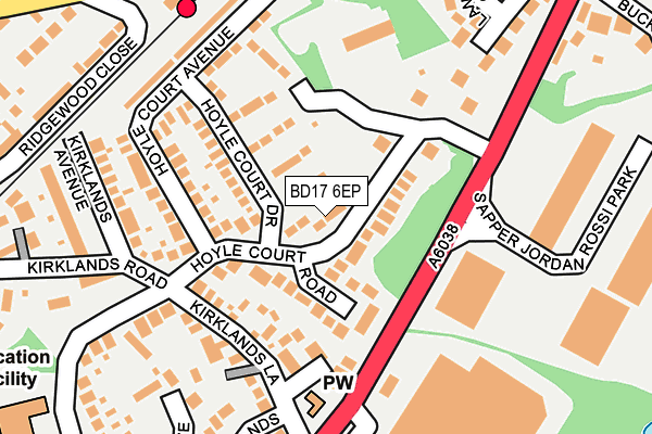 BD17 6EP map - OS OpenMap – Local (Ordnance Survey)