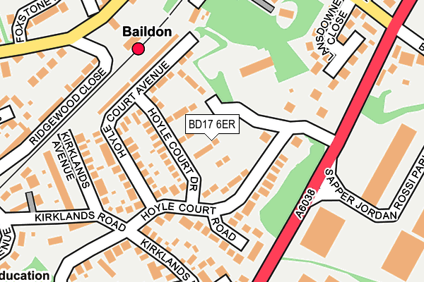 BD17 6ER map - OS OpenMap – Local (Ordnance Survey)