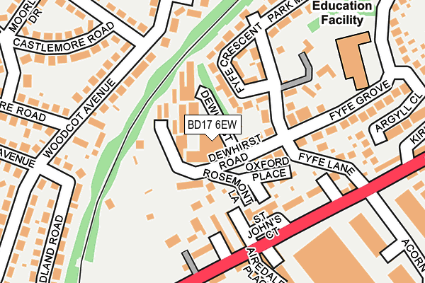 BD17 6EW map - OS OpenMap – Local (Ordnance Survey)