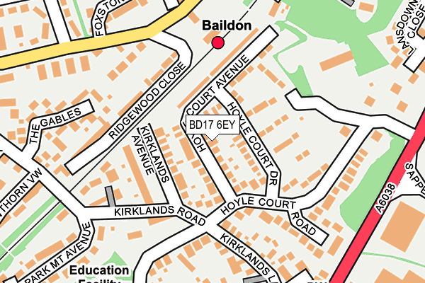 BD17 6EY map - OS OpenMap – Local (Ordnance Survey)