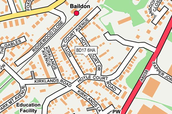 BD17 6HA map - OS OpenMap – Local (Ordnance Survey)