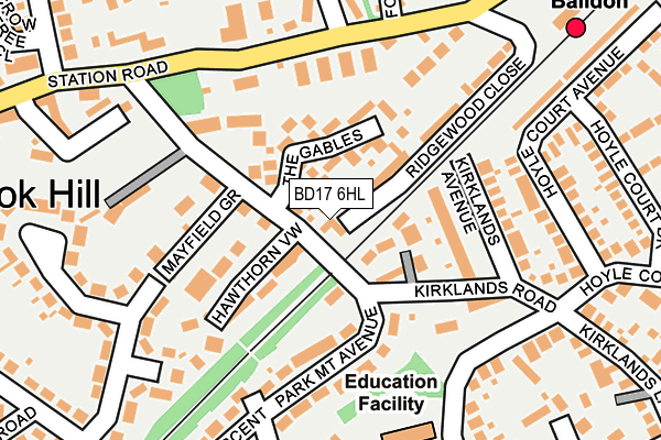 Map of KIRKLANDS COURT (BAILDON) MANAGEMENT COMPANY LIMITED at local scale