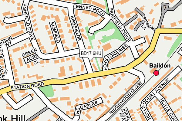BD17 6HU map - OS OpenMap – Local (Ordnance Survey)