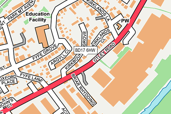 BD17 6HW map - OS OpenMap – Local (Ordnance Survey)