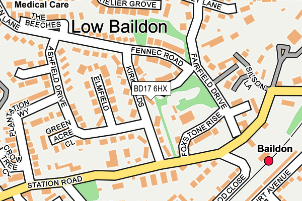 BD17 6HX map - OS OpenMap – Local (Ordnance Survey)