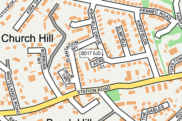 BD17 6JD map - OS OpenMap – Local (Ordnance Survey)