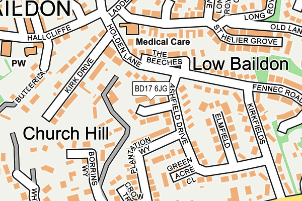 BD17 6JG map - OS OpenMap – Local (Ordnance Survey)