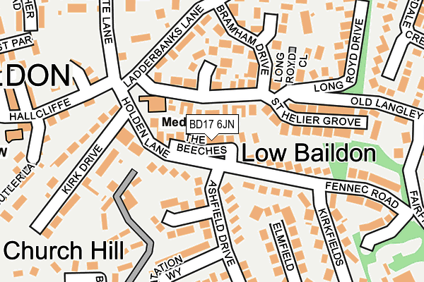 BD17 6JN map - OS OpenMap – Local (Ordnance Survey)