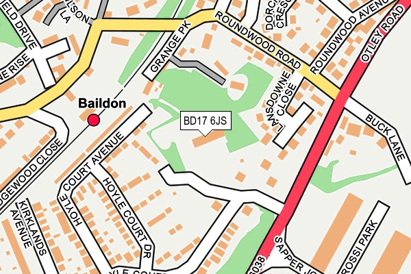 Map of BAILDON MASONIC HALL COMPANY LIMITED at local scale