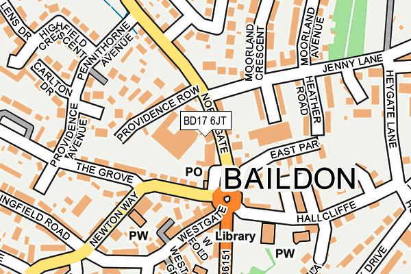 BD17 6JT map - OS OpenMap – Local (Ordnance Survey)