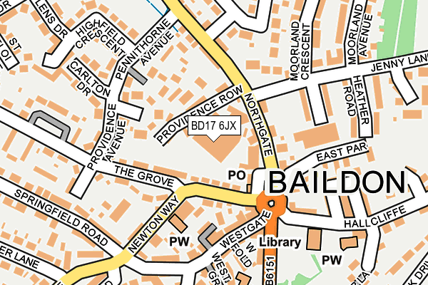 BD17 6JX map - OS OpenMap – Local (Ordnance Survey)