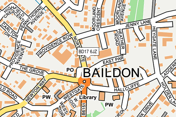 BD17 6JZ map - OS OpenMap – Local (Ordnance Survey)