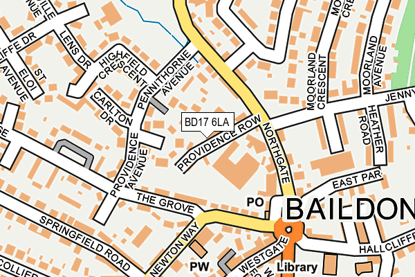 BD17 6LA map - OS OpenMap – Local (Ordnance Survey)