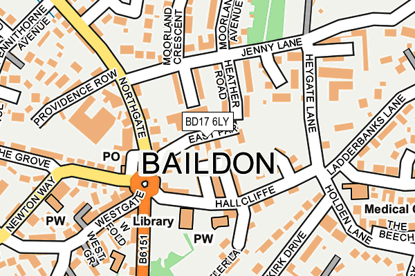 BD17 6LY map - OS OpenMap – Local (Ordnance Survey)