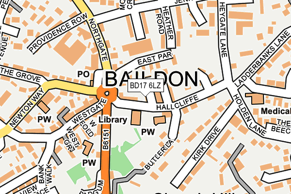 BD17 6LZ map - OS OpenMap – Local (Ordnance Survey)