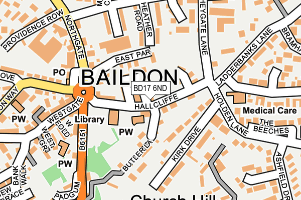 BD17 6ND map - OS OpenMap – Local (Ordnance Survey)