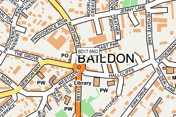 BD17 6NG map - OS OpenMap – Local (Ordnance Survey)