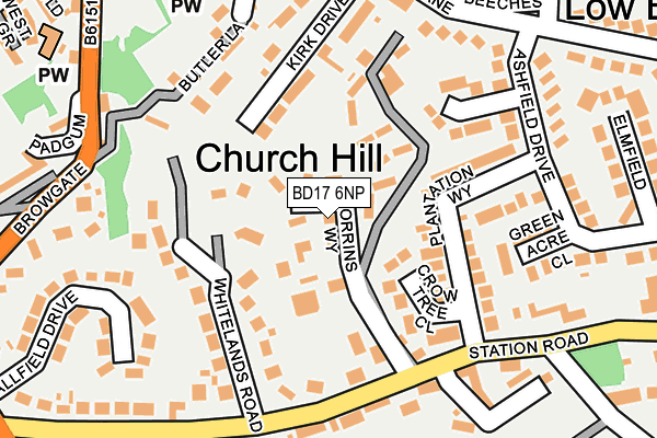 BD17 6NP map - OS OpenMap – Local (Ordnance Survey)