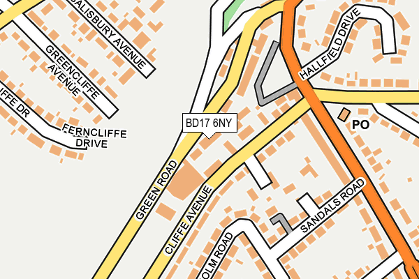 BD17 6NY map - OS OpenMap – Local (Ordnance Survey)