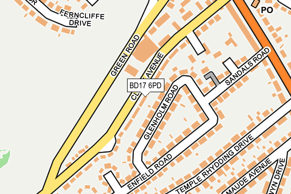 BD17 6PD map - OS OpenMap – Local (Ordnance Survey)