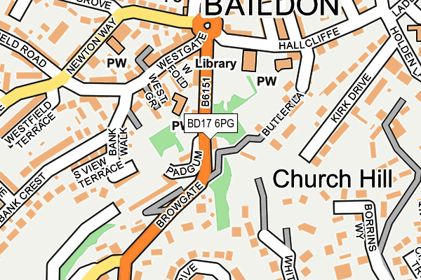BD17 6PG map - OS OpenMap – Local (Ordnance Survey)