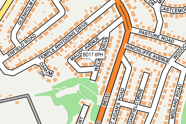 BD17 6PH map - OS OpenMap – Local (Ordnance Survey)