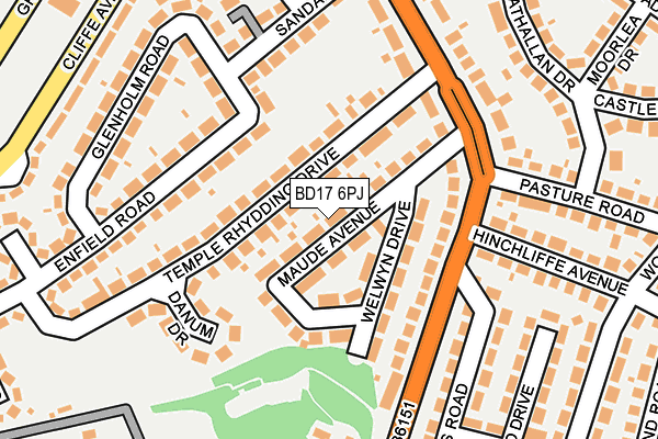 BD17 6PJ map - OS OpenMap – Local (Ordnance Survey)