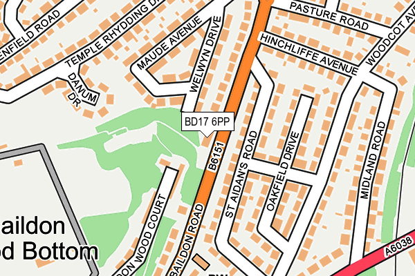 BD17 6PP map - OS OpenMap – Local (Ordnance Survey)