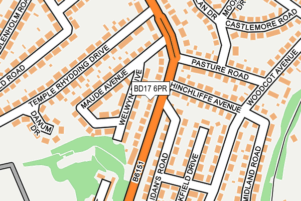 BD17 6PR map - OS OpenMap – Local (Ordnance Survey)