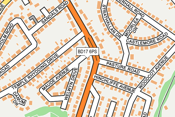 BD17 6PS map - OS OpenMap – Local (Ordnance Survey)