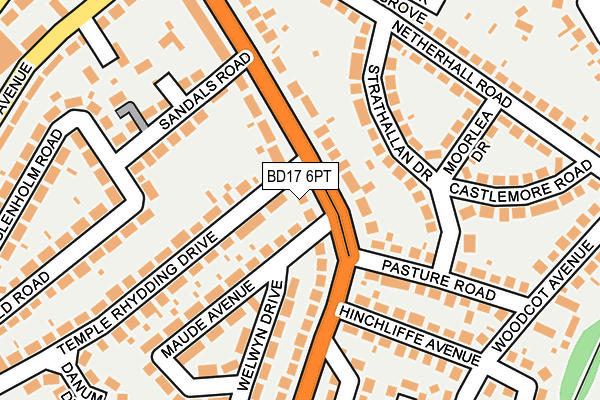 BD17 6PT map - OS OpenMap – Local (Ordnance Survey)