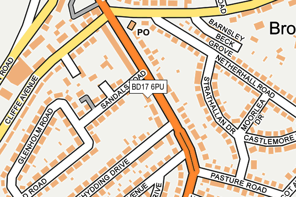 BD17 6PU map - OS OpenMap – Local (Ordnance Survey)