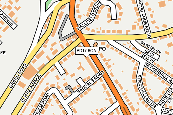 BD17 6QA map - OS OpenMap – Local (Ordnance Survey)