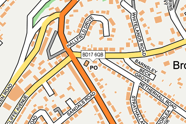 BD17 6QB map - OS OpenMap – Local (Ordnance Survey)