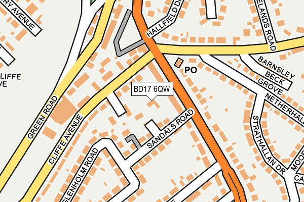 BD17 6QW map - OS OpenMap – Local (Ordnance Survey)