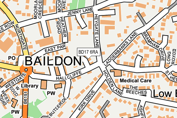 BD17 6RA map - OS OpenMap – Local (Ordnance Survey)