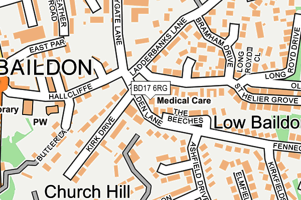 BD17 6RG map - OS OpenMap – Local (Ordnance Survey)