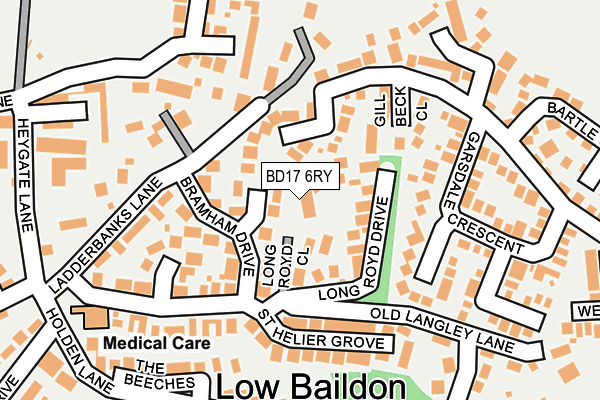 BD17 6RY map - OS OpenMap – Local (Ordnance Survey)