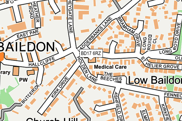 BD17 6RZ map - OS OpenMap – Local (Ordnance Survey)
