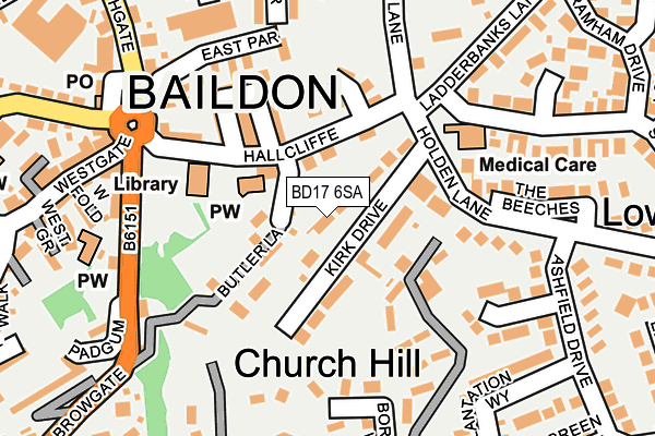 BD17 6SA map - OS OpenMap – Local (Ordnance Survey)