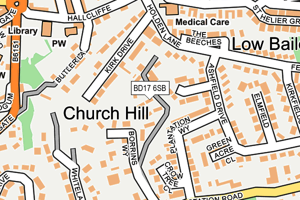 BD17 6SB map - OS OpenMap – Local (Ordnance Survey)