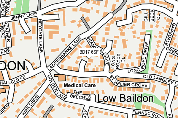 BD17 6SF map - OS OpenMap – Local (Ordnance Survey)