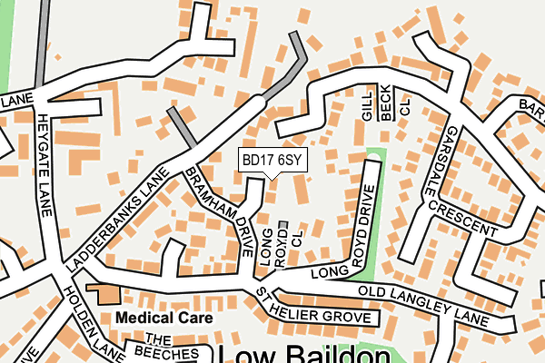 BD17 6SY map - OS OpenMap – Local (Ordnance Survey)