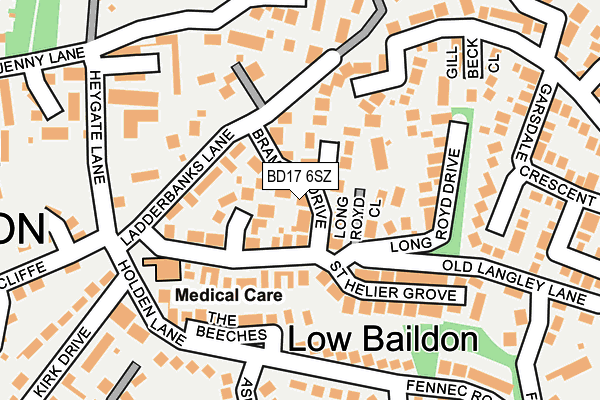 BD17 6SZ map - OS OpenMap – Local (Ordnance Survey)