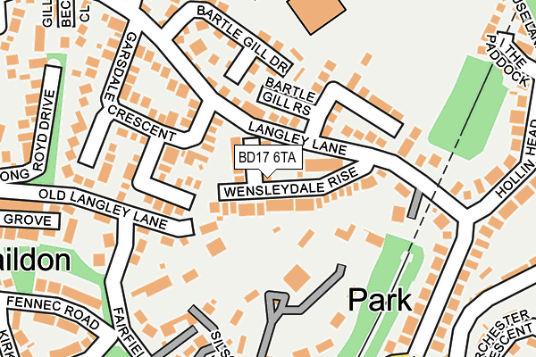 Map of GREAT HORTON CRICKET CLUB ESTATE COMPANY LIMITED(THE) at local scale