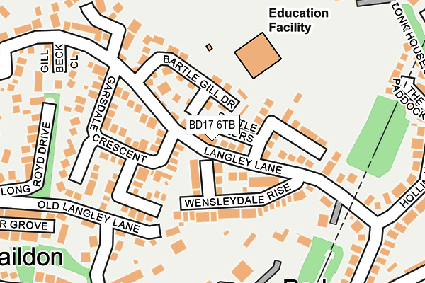 BD17 6TB map - OS OpenMap – Local (Ordnance Survey)